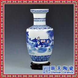 景德镇陶瓷器中国红花瓶家居工艺品新房装饰品瓷瓶摆件
